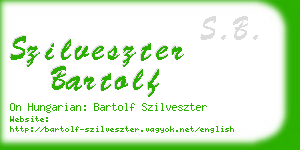szilveszter bartolf business card